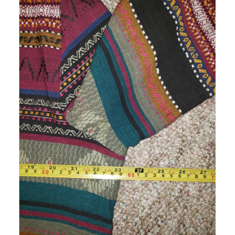 Haband for Her Sz L Colorful Abstract Embroidered Blazer Jacket 3/4 Sleeve Shirt - Picture 9 of 10